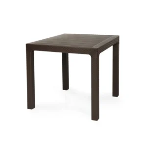 mobiliario-contract-mesa tropical ratan polipropileno marron chocolate 80 x 80 cms
